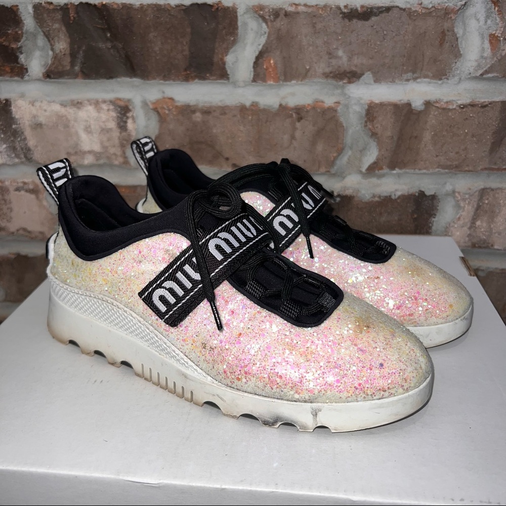 Miu Miu Glitter Sneakers